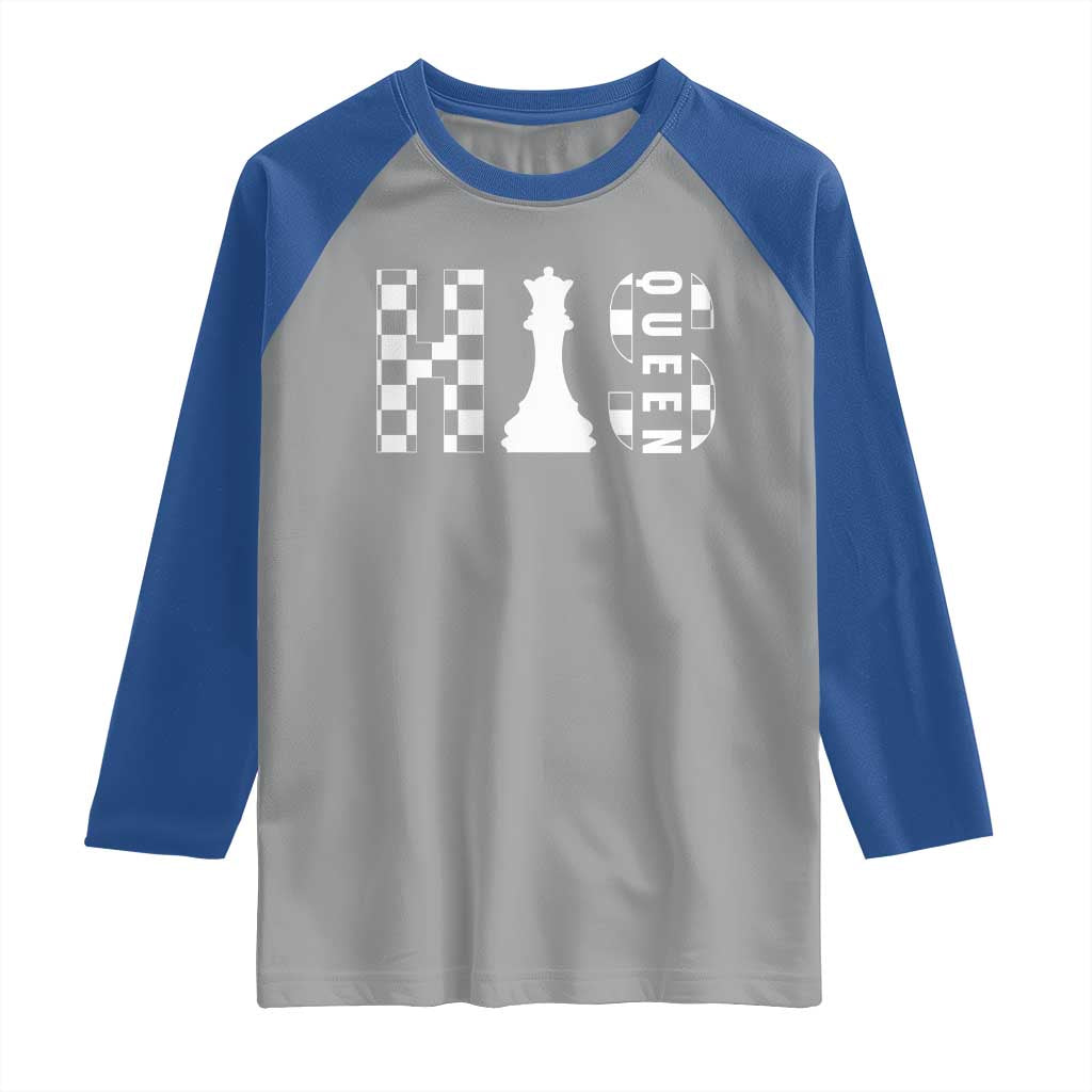 His Queen Chess Couple Matching Raglan Shirt TS09 Sport Gray Royal Print Your Wear