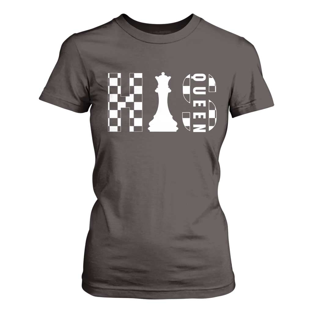 His Queen Chess Couple Matching T Shirt For Women TS09 Dark Chocolate Print Your Wear