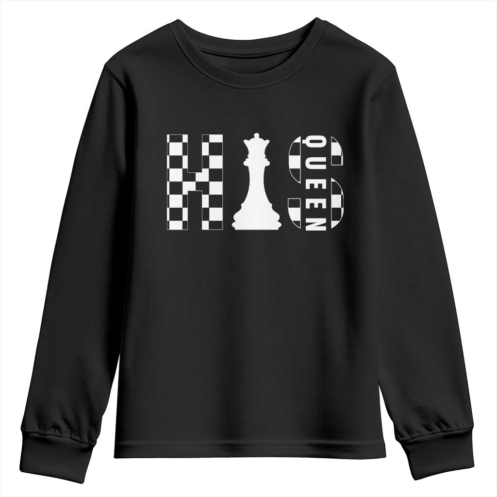 His Queen Chess Couple Matching Youth Sweatshirt TS09 Black Print Your Wear