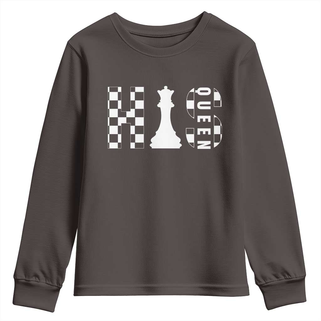 His Queen Chess Couple Matching Youth Sweatshirt TS09 Dark Chocolate Print Your Wear