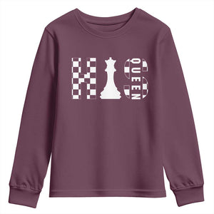 His Queen Chess Couple Matching Youth Sweatshirt TS09 Maroon Print Your Wear
