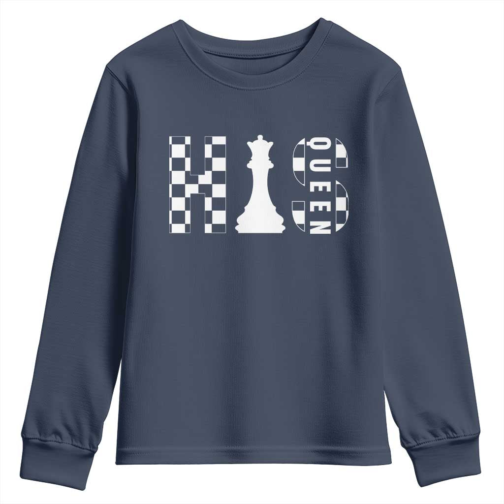 His Queen Chess Couple Matching Youth Sweatshirt TS09 Navy Print Your Wear