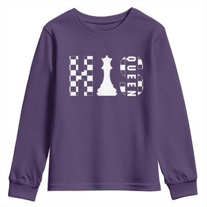 His Queen Chess Couple Matching Youth Sweatshirt TS09 Purple Print Your Wear