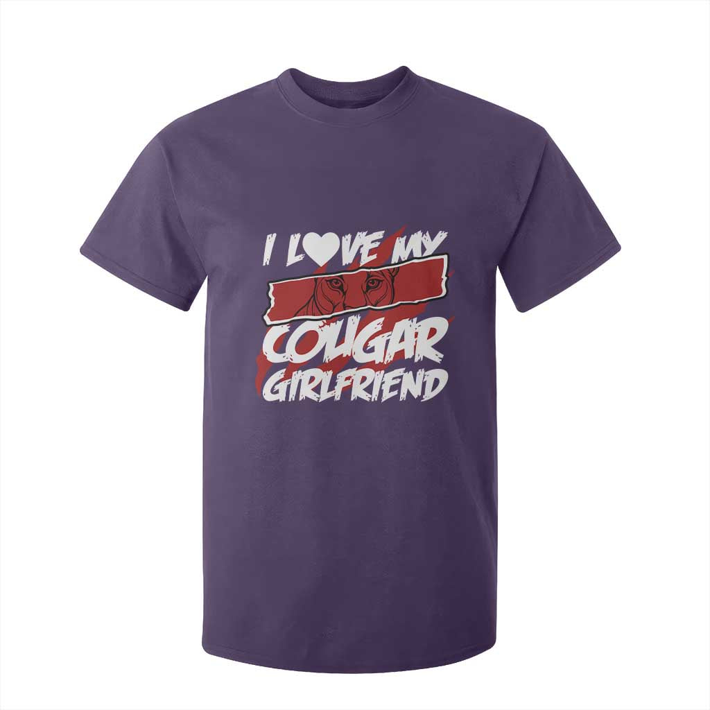 Funny Boyfriend T Shirt For Kid I Love My Cougar Girlfriend Valentines TS09 Purple Print Your Wear