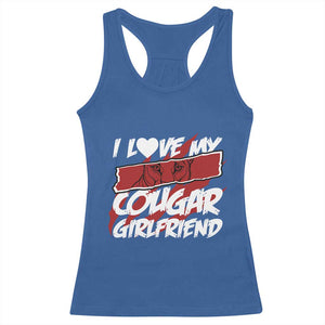 Funny Boyfriend Racerback Tank Top I Love My Cougar Girlfriend Valentines TS09 Royal Blue Print Your Wear