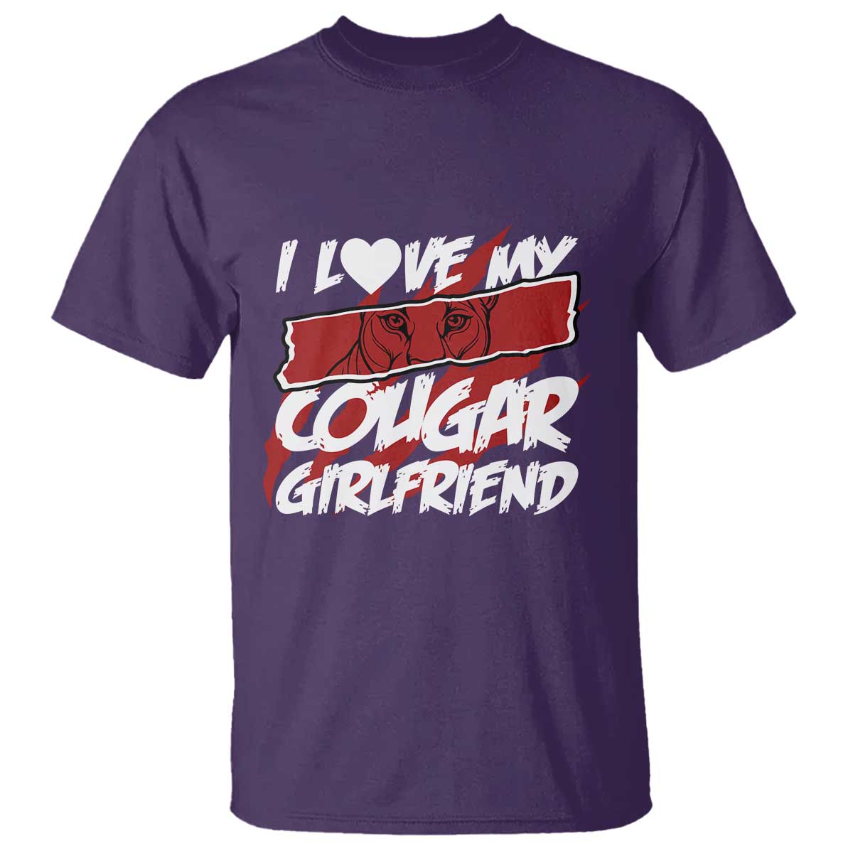 Funny Boyfriend T Shirt I Love My Cougar Girlfriend Valentines TS09 Purple Print Your Wear