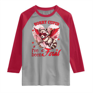 Funny Valentine's Day Raglan Shirt Sorry Cupid I've Been Feral Raccoon TS09 Sport Gray Red Print Your Wear