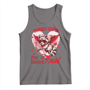 Funny Valentine's Day Tank Top Sorry Cupid I've Been Feral Raccoon TS09 Deep Heather Print Your Wear