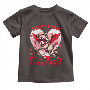 Funny Valentine's Day Toddler T Shirt Sorry Cupid I've Been Feral Raccoon TS09 Dark Chocolate Print Your Wear