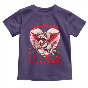 Funny Valentine's Day Toddler T Shirt Sorry Cupid I've Been Feral Raccoon TS09 Purple Print Your Wear