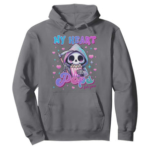 Funny Valentine's Day Hoodie My Heart Pops For You Cute Death Grim Popcorn TS09 Charcoal Print Your Wear