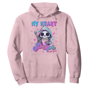 Funny Valentine's Day Hoodie My Heart Pops For You Cute Death Grim Popcorn TS09 Light Pink Print Your Wear