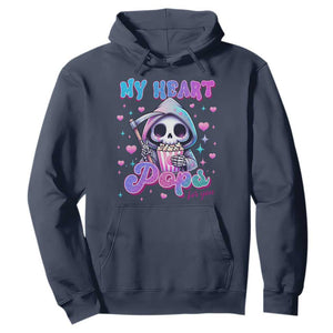 Funny Valentine's Day Hoodie My Heart Pops For You Cute Death Grim Popcorn TS09 Navy Print Your Wear
