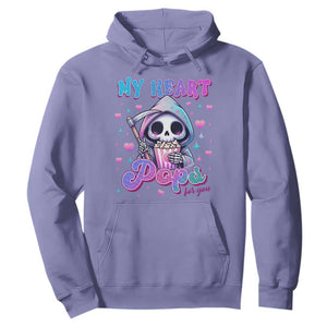 Funny Valentine's Day Hoodie My Heart Pops For You Cute Death Grim Popcorn TS09 Violet Print Your Wear