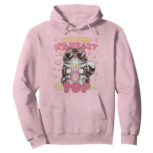 Funny Valentine's Day Hoodie You Make My Heart Pop Cute Cat Popcorn TS09 Light Pink Print Your Wear