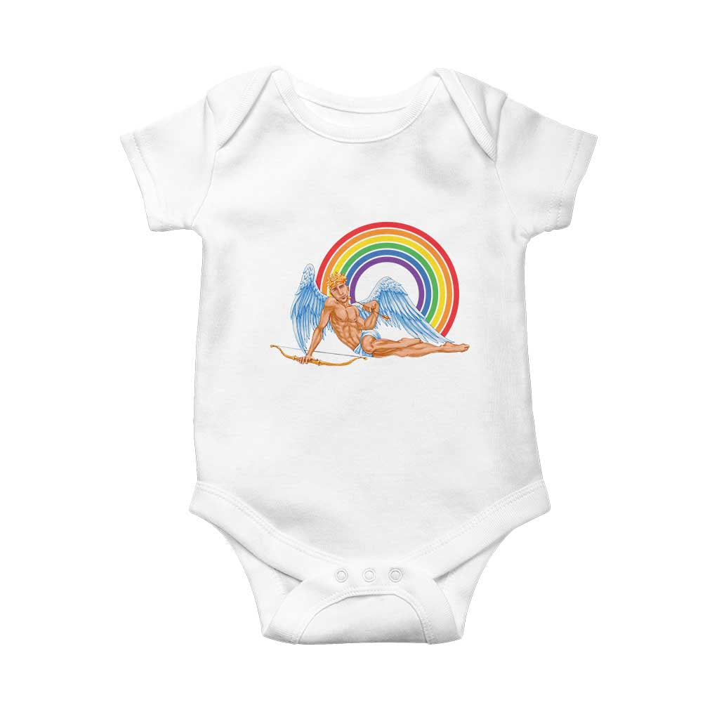 Funny Valentine's Day LGBT Cupid Baby Onesie TS09 White Print Your Wear