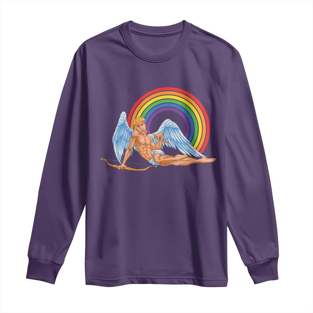 Funny Valentine's Day LGBT Cupid Long Sleeve Shirt TS09 Purple Print Your Wear