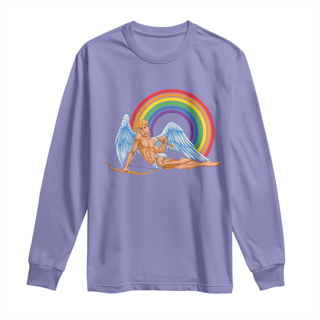 Funny Valentine's Day LGBT Cupid Long Sleeve Shirt TS09 Violet Print Your Wear