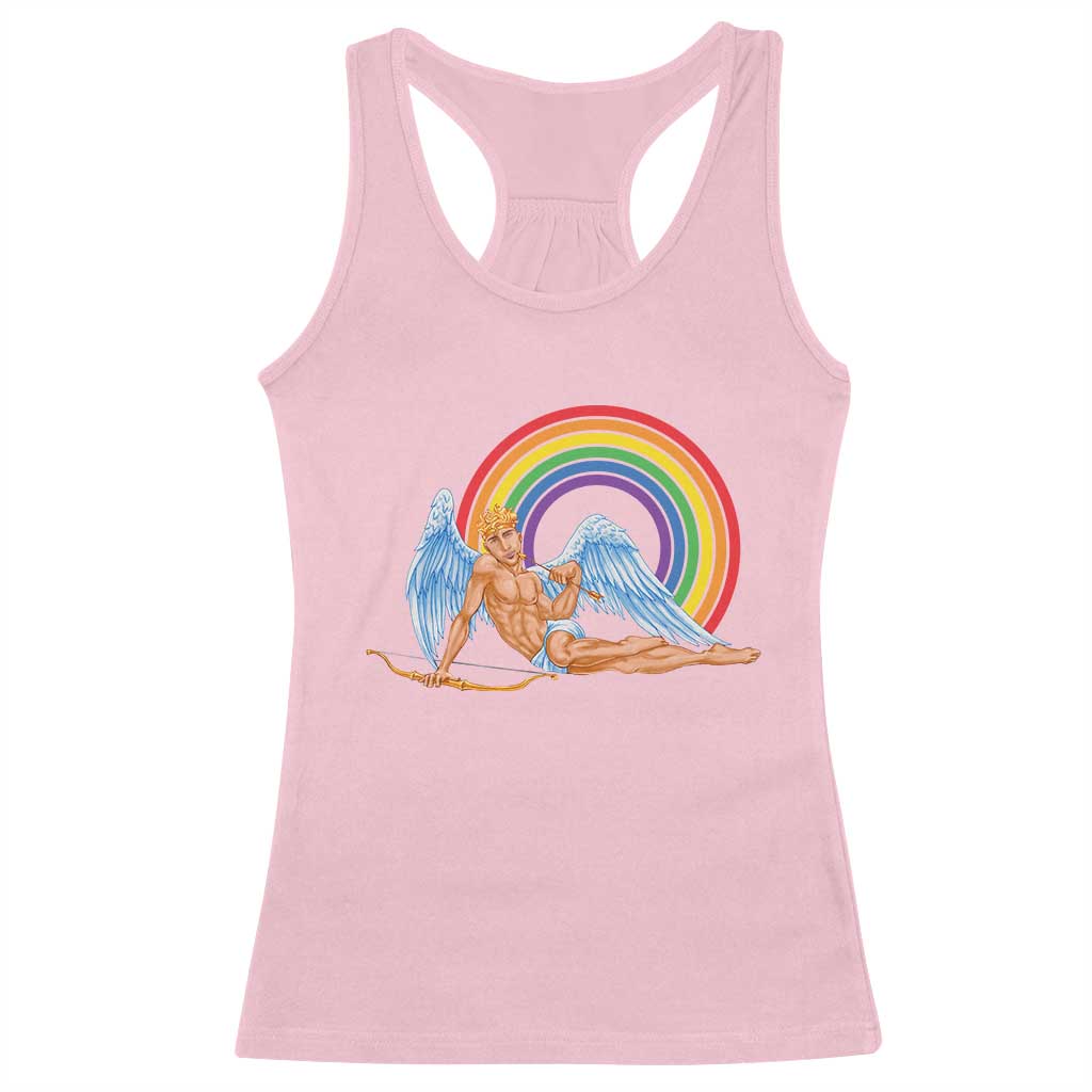 Funny Valentine's Day LGBT Cupid Racerback Tank Top TS09 Light Pink Print Your Wear