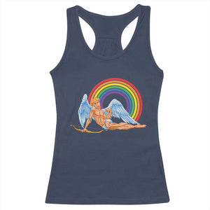 Funny Valentine's Day LGBT Cupid Racerback Tank Top TS09 Navy Print Your Wear