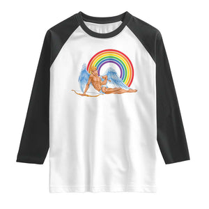 Funny Valentine's Day LGBT Cupid Raglan Shirt TS09 White Black Print Your Wear