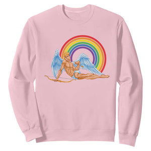 Funny Valentine's Day LGBT Cupid Sweatshirt TS09 Light Pink Print Your Wear