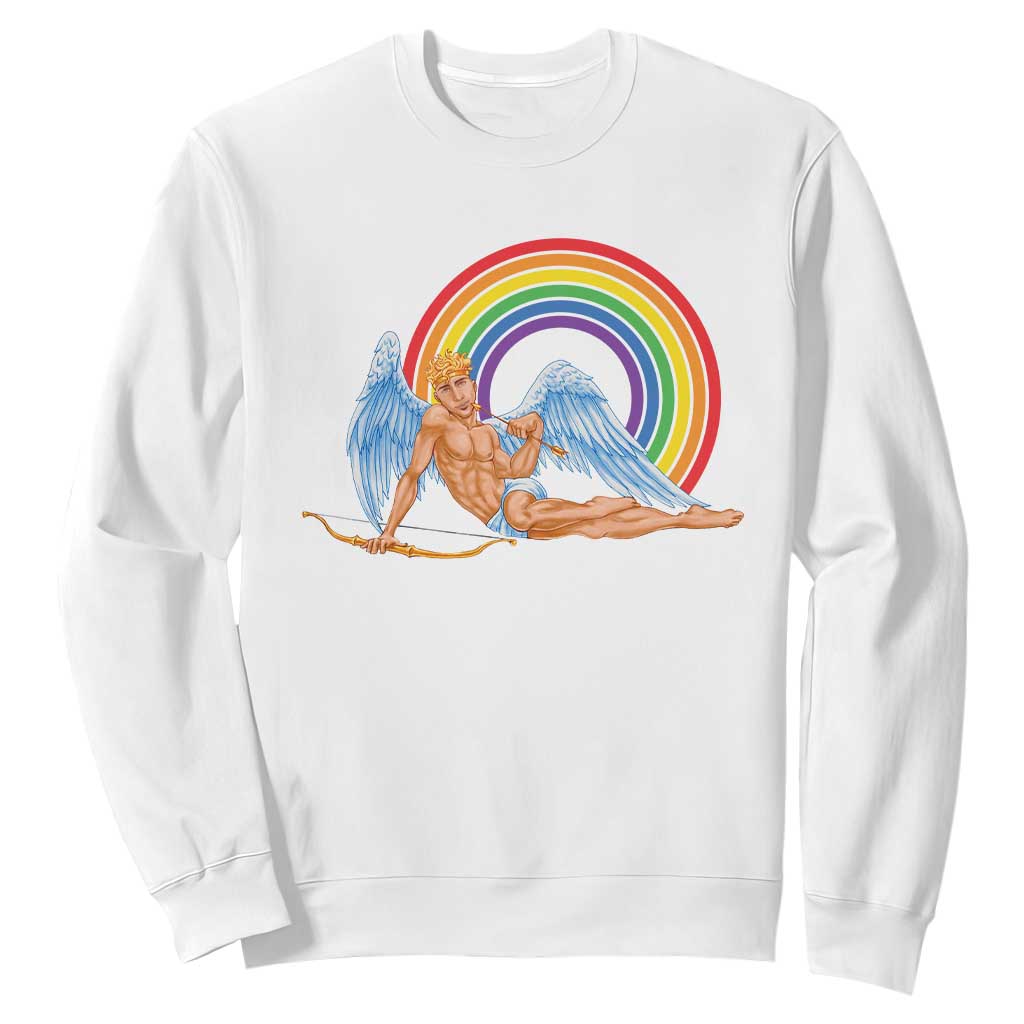 Funny Valentine's Day LGBT Cupid Sweatshirt TS09 White Print Your Wear