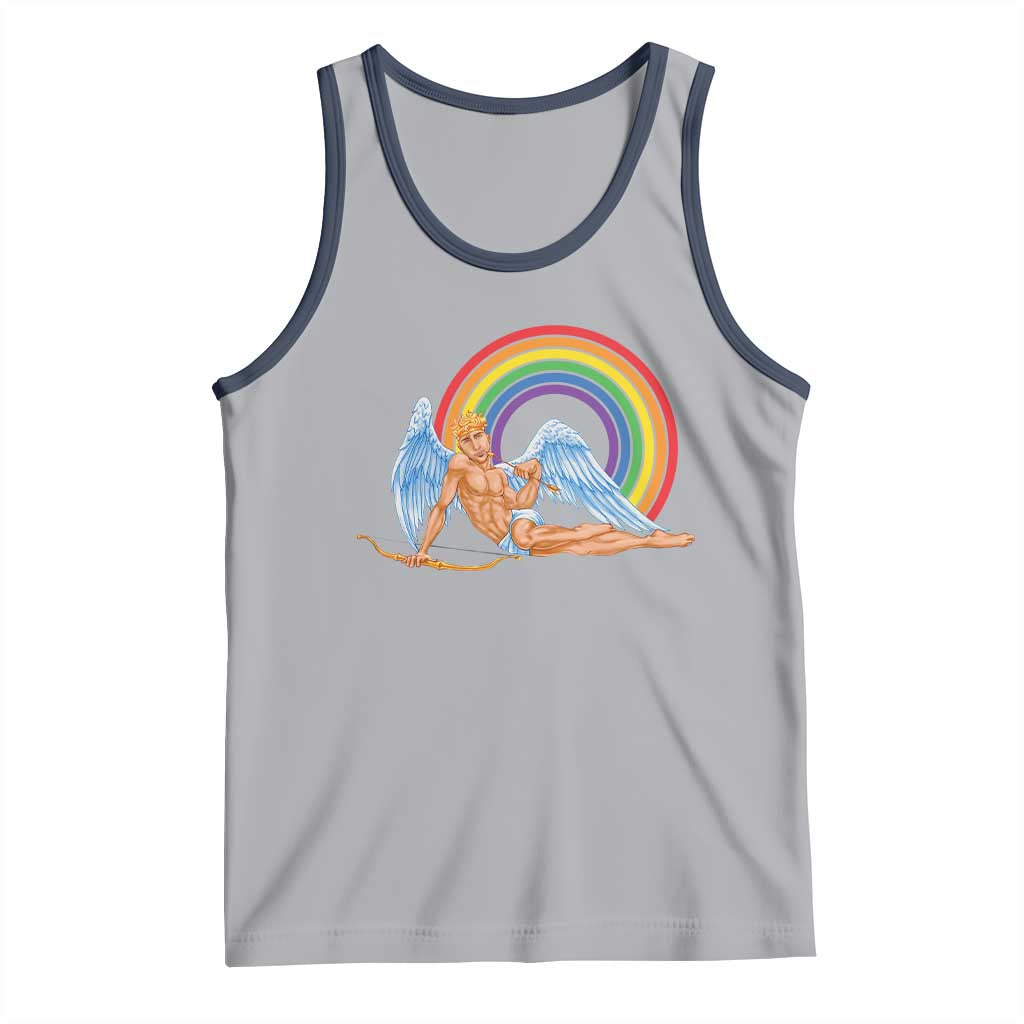 Funny Valentine's Day LGBT Cupid Tank Top TS09 Athletic Heather Navy Print Your Wear