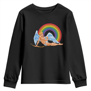 Funny Valentine's Day LGBT Cupid Youth Sweatshirt TS09 Black Print Your Wear