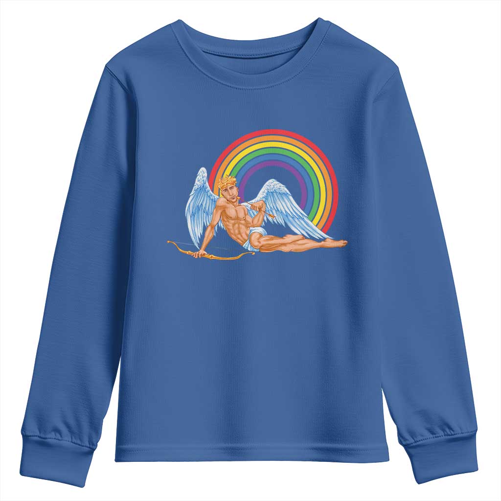Funny Valentine's Day LGBT Cupid Youth Sweatshirt TS09 Royal Blue Print Your Wear