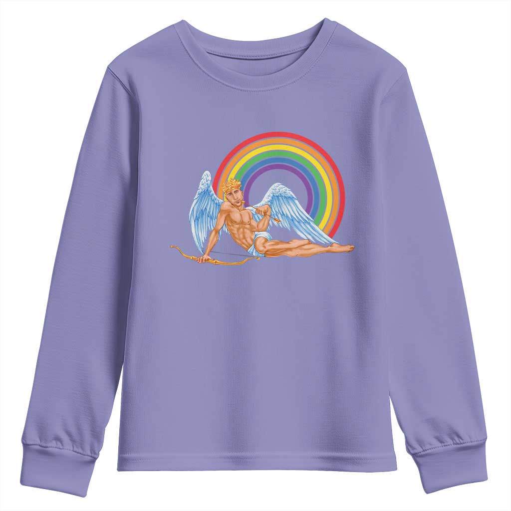Funny Valentine's Day LGBT Cupid Youth Sweatshirt TS09 Violet Print Your Wear
