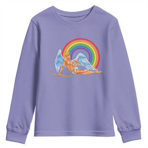 Funny Valentine's Day LGBT Cupid Youth Sweatshirt TS09 Violet Print Your Wear