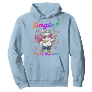 Funny Single You're Welcome Hoodie Rainbow LGBT Cupid TS09 Light Blue Print Your Wear