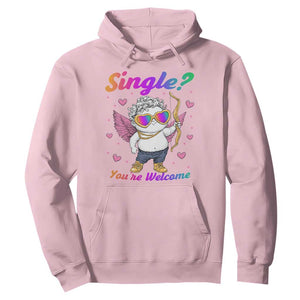 Funny Single You're Welcome Hoodie Rainbow LGBT Cupid TS09 Light Pink Print Your Wear