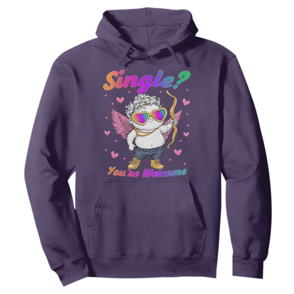 Funny Single You're Welcome Hoodie Rainbow LGBT Cupid TS09 Purple Print Your Wear