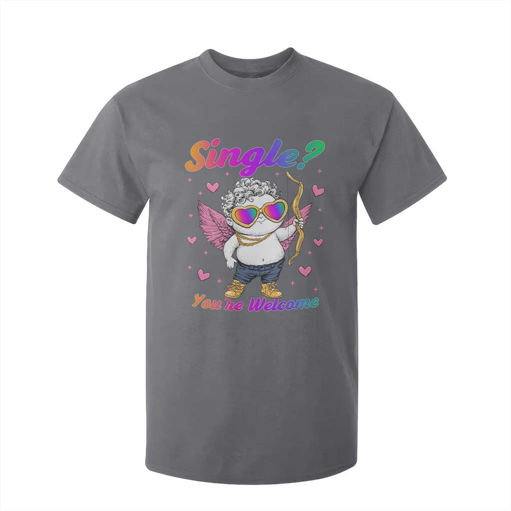 Funny Single You're Welcome T Shirt For Kid Rainbow LGBT Cupid TS09 Charcoal Print Your Wear