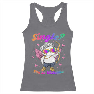 Funny Single You're Welcome Racerback Tank Top Rainbow LGBT Cupid TS09 Charcoal Print Your Wear