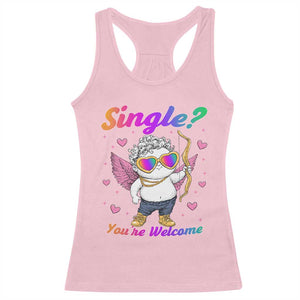 Funny Single You're Welcome Racerback Tank Top Rainbow LGBT Cupid TS09 Light Pink Print Your Wear