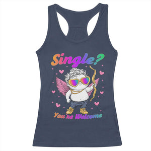 Funny Single You're Welcome Racerback Tank Top Rainbow LGBT Cupid TS09 Navy Print Your Wear