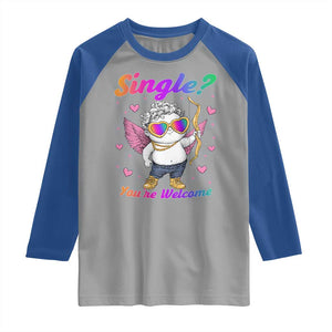 Funny Single You're Welcome Raglan Shirt Rainbow LGBT Cupid TS09 Sport Gray Royal Print Your Wear