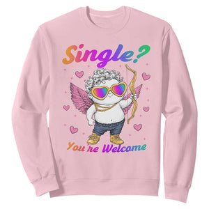 Funny Single You're Welcome Sweatshirt Rainbow LGBT Cupid TS09 Light Pink Print Your Wear