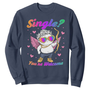 Funny Single You're Welcome Sweatshirt Rainbow LGBT Cupid TS09 Navy Print Your Wear