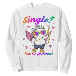 Funny Single You're Welcome Sweatshirt Rainbow LGBT Cupid TS09 White Print Your Wear