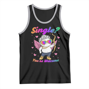 Funny Single You're Welcome Tank Top Rainbow LGBT Cupid TS09 Black Athletic Heather Print Your Wear