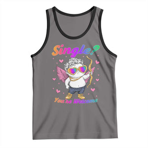 Funny Single You're Welcome Tank Top Rainbow LGBT Cupid TS09 Deep Heather Black Print Your Wear