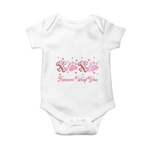 Valentine's Day Dog Lover Baby Onesie Furever Woof You Paw XO TS09 White Print Your Wear