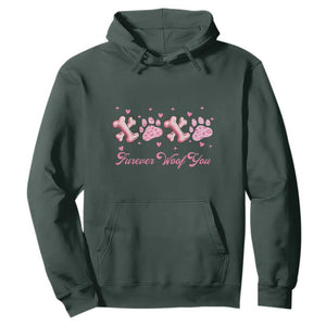 Valentine's Day Dog Lover Hoodie Furever Woof You Paw XO TS09 Dark Forest Green Print Your Wear