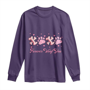 Valentine's Day Dog Lover Long Sleeve Shirt Furever Woof You Paw XO TS09 Purple Print Your Wear