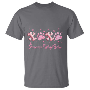 Valentine's Day Dog Lover T Shirt Furever Woof You Paw XO TS09 Charcoal Print Your Wear