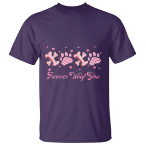 Valentine's Day Dog Lover T Shirt Furever Woof You Paw XO TS09 Purple Print Your Wear